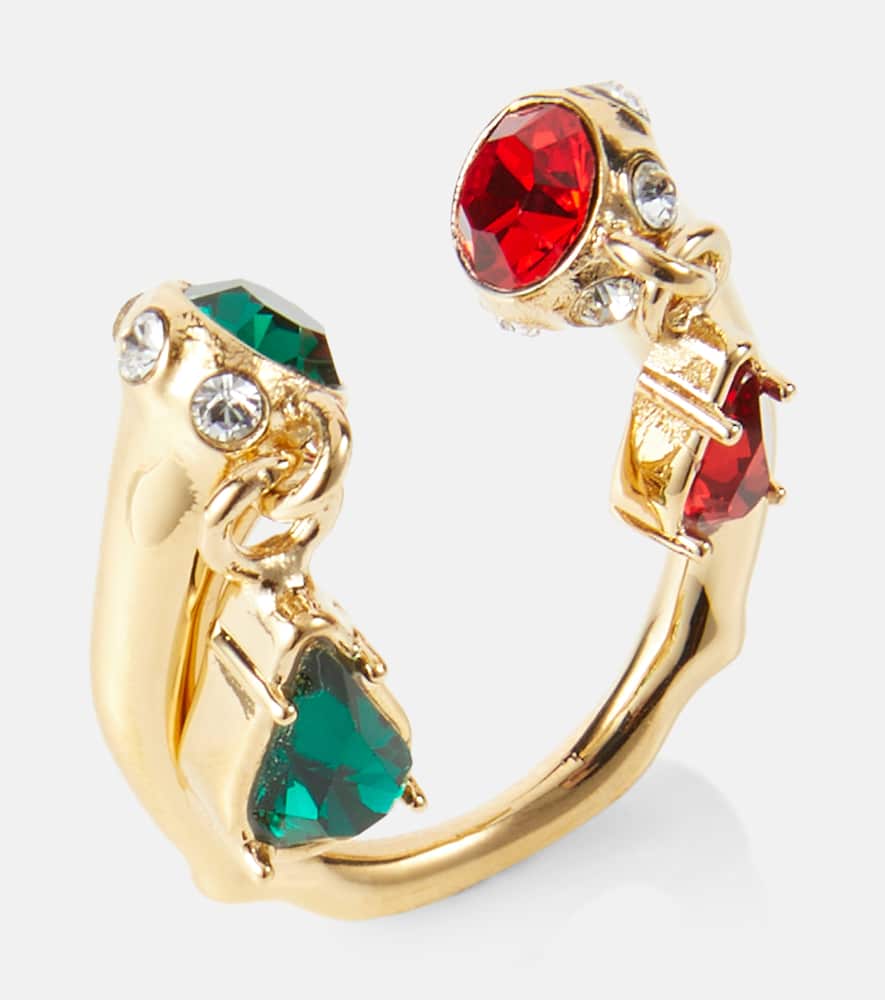 Crystal-embellished drop ring