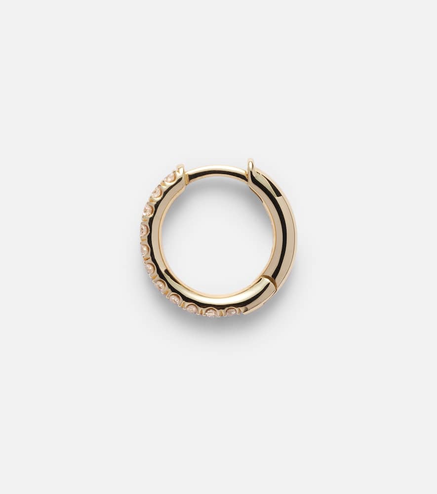 Mini Micro Hoop Pavé 18kt gold and diamond single earring