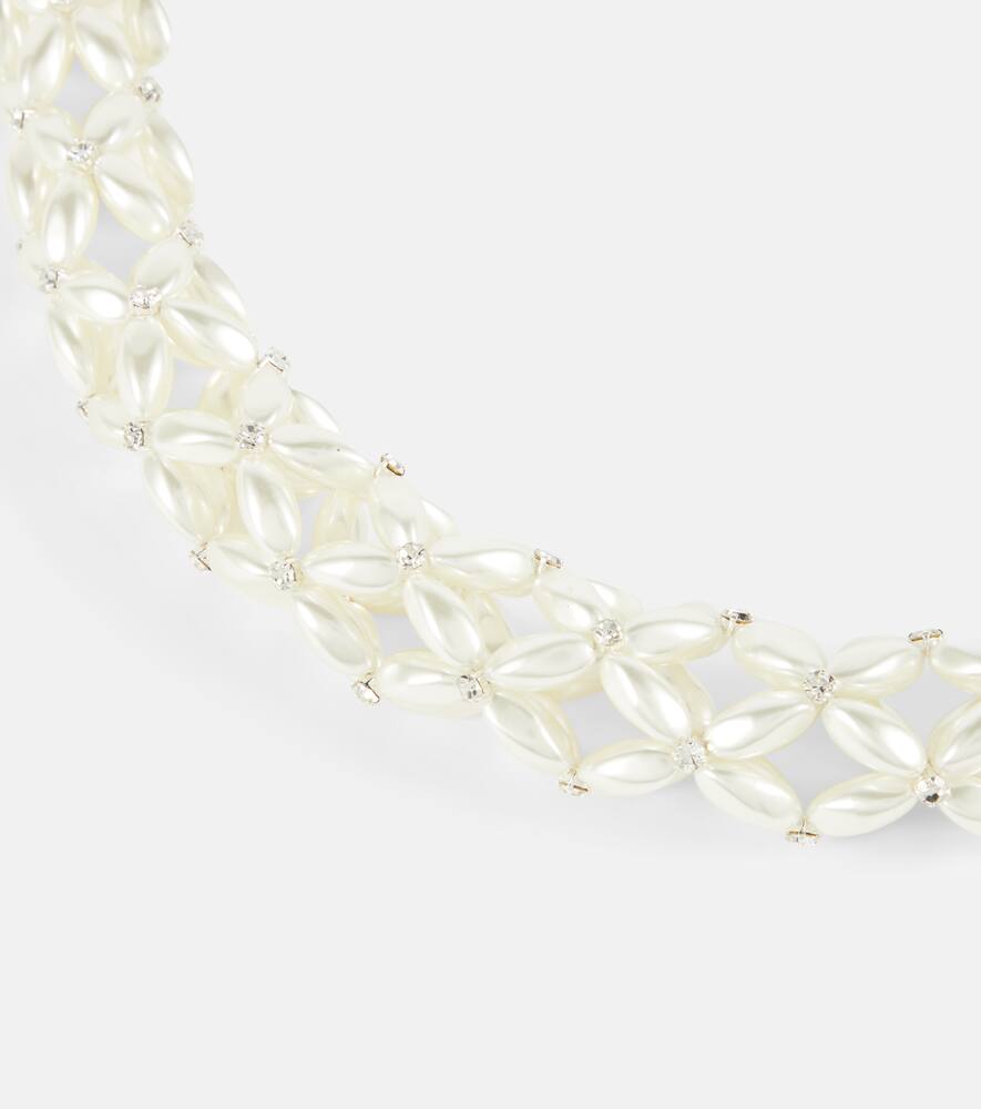 Rope faux pearl choker