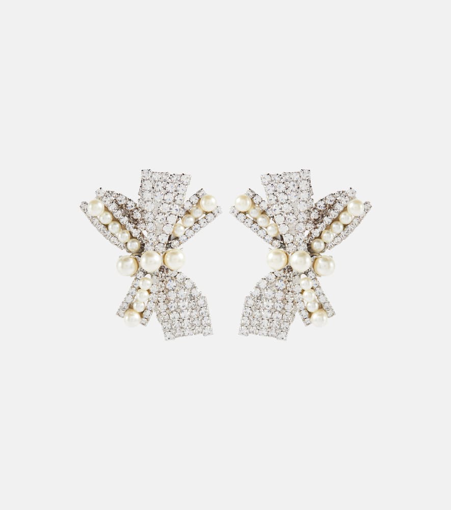 Simone Swarovski crystal and faux pearl earrings