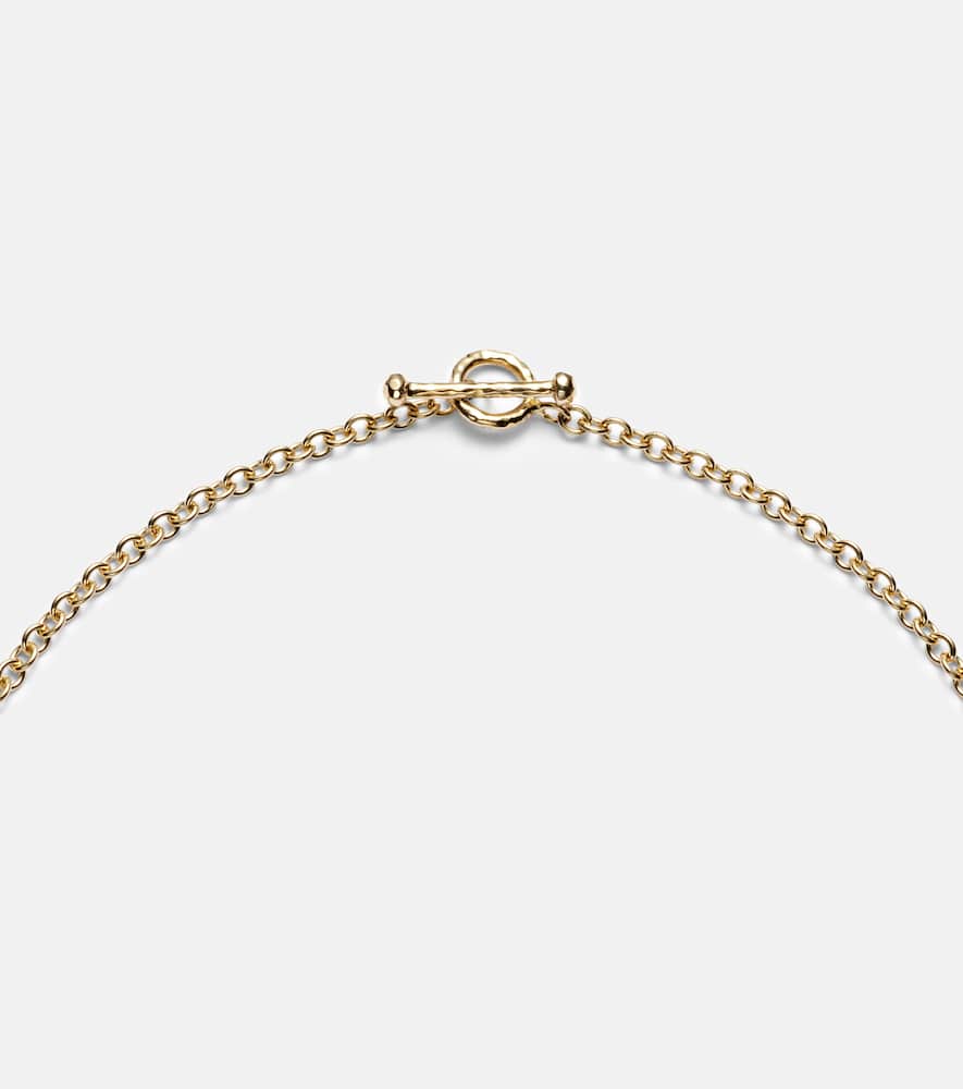 Heart & Toggle 18kt gold necklace with emerald