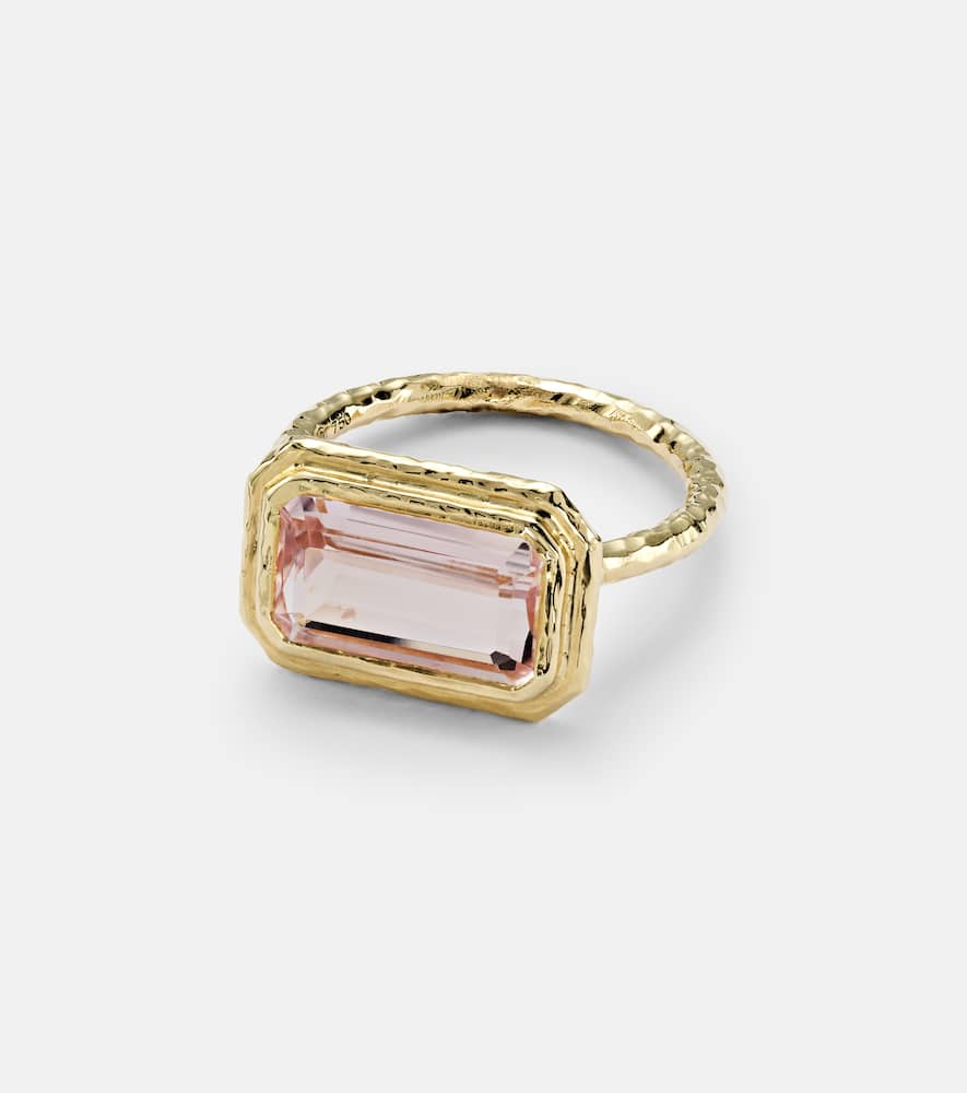 Elbow Beach 18kt gold ring with morganite