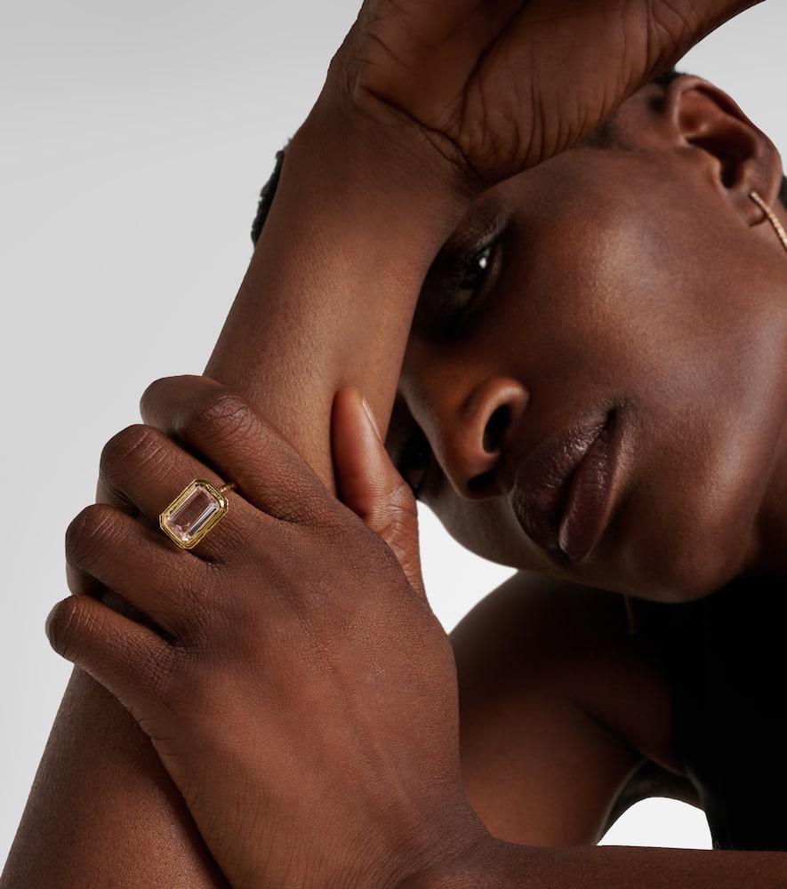 Elbow Beach 18kt gold ring with morganite