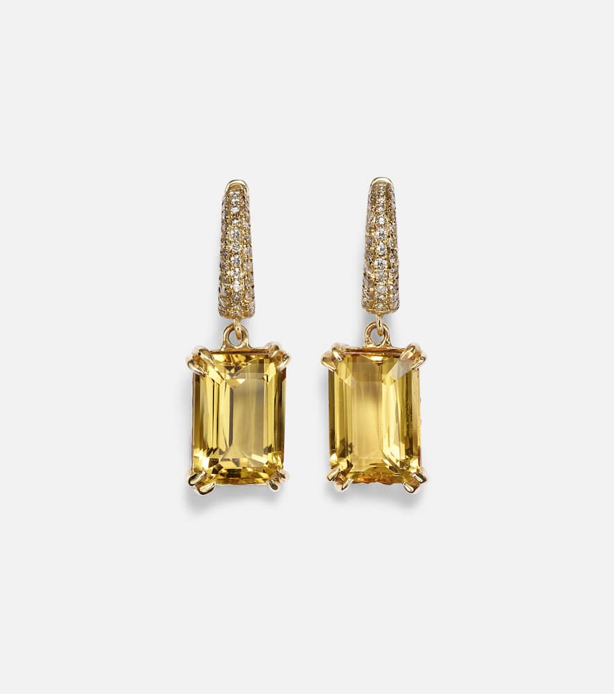 Yana Micro 18kt gold earrings with beryls and diamonds