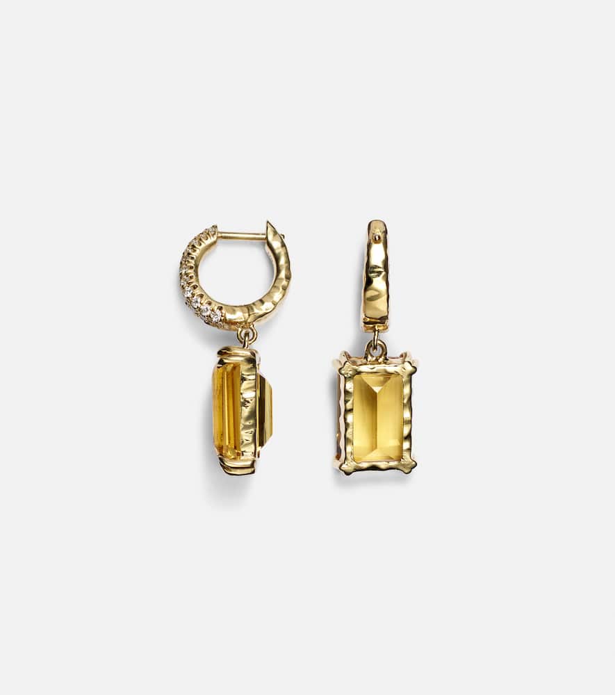 Yana Micro 18kt gold earrings with beryls and diamonds