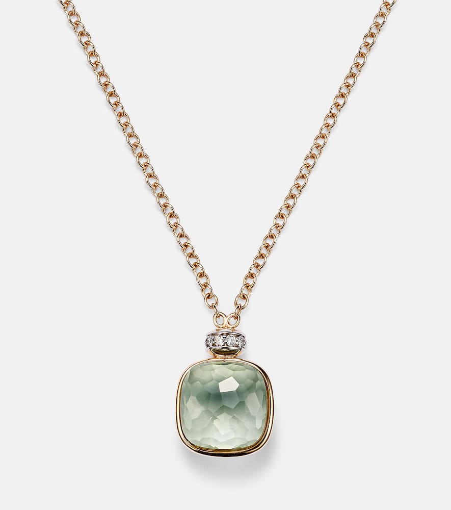 Nudo 18kt gold necklace with prasiolite and diamonds