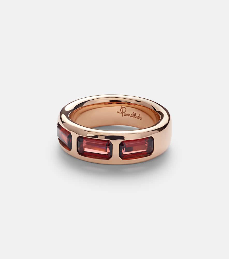 Iconica 18kt rose gold ring with pyrope garnets