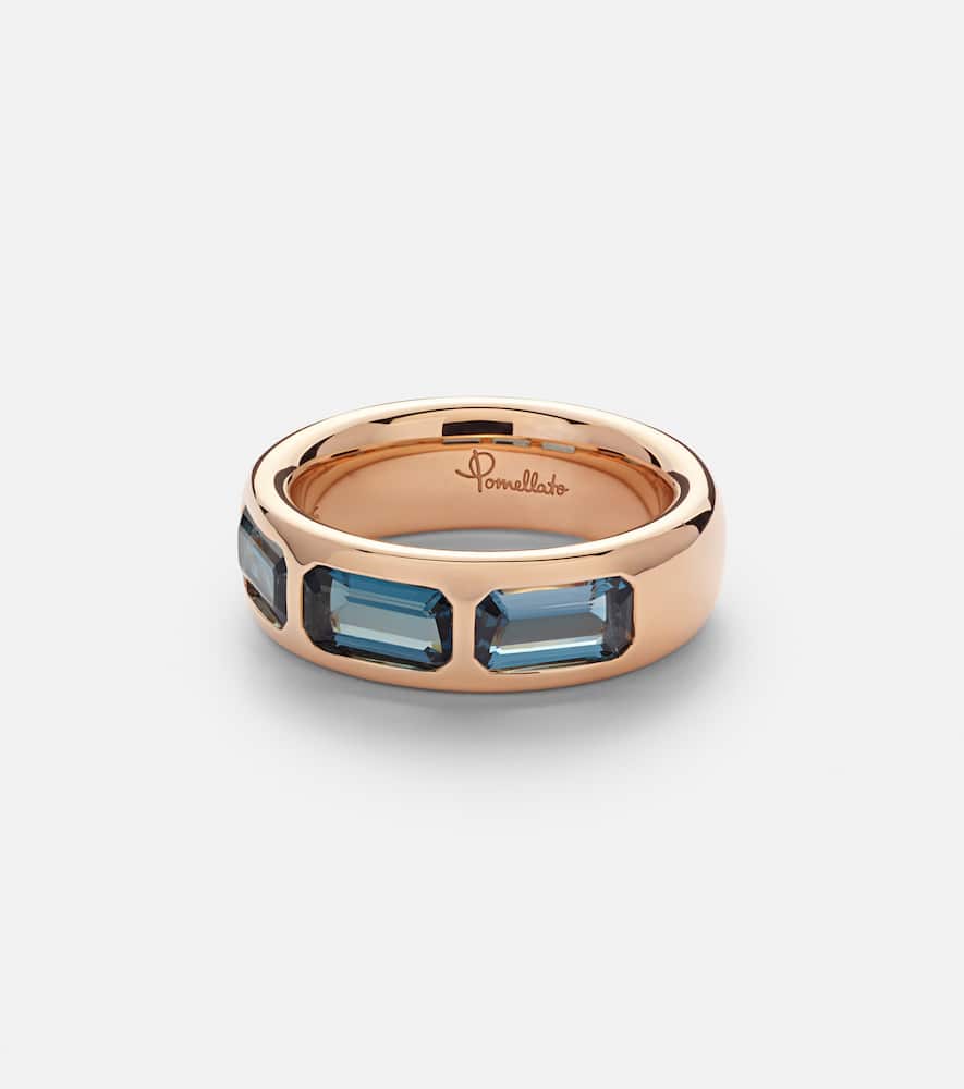 Iconica 18kt rose gold ring with topaz