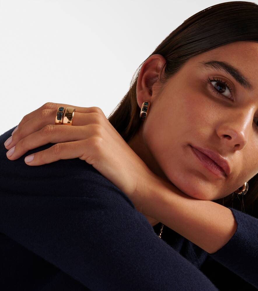 Iconica 18kt rose gold ring with topaz