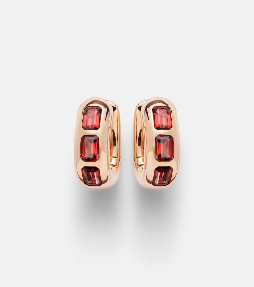 Iconica 18kt rose gold earrings with pyrope garnets