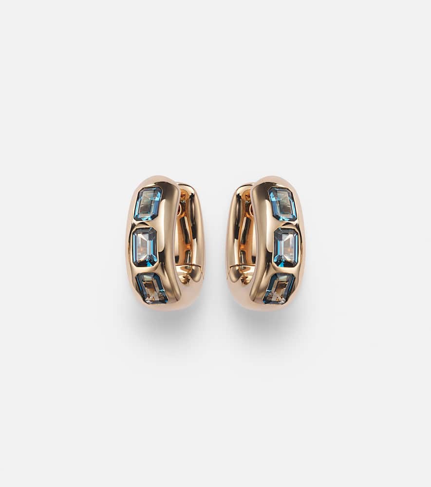 Iconica 18kt rose gold earrings with blue topaz