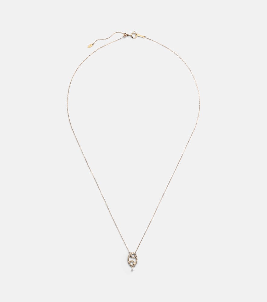 Persée Cancer 18kt gold necklace with diamonds