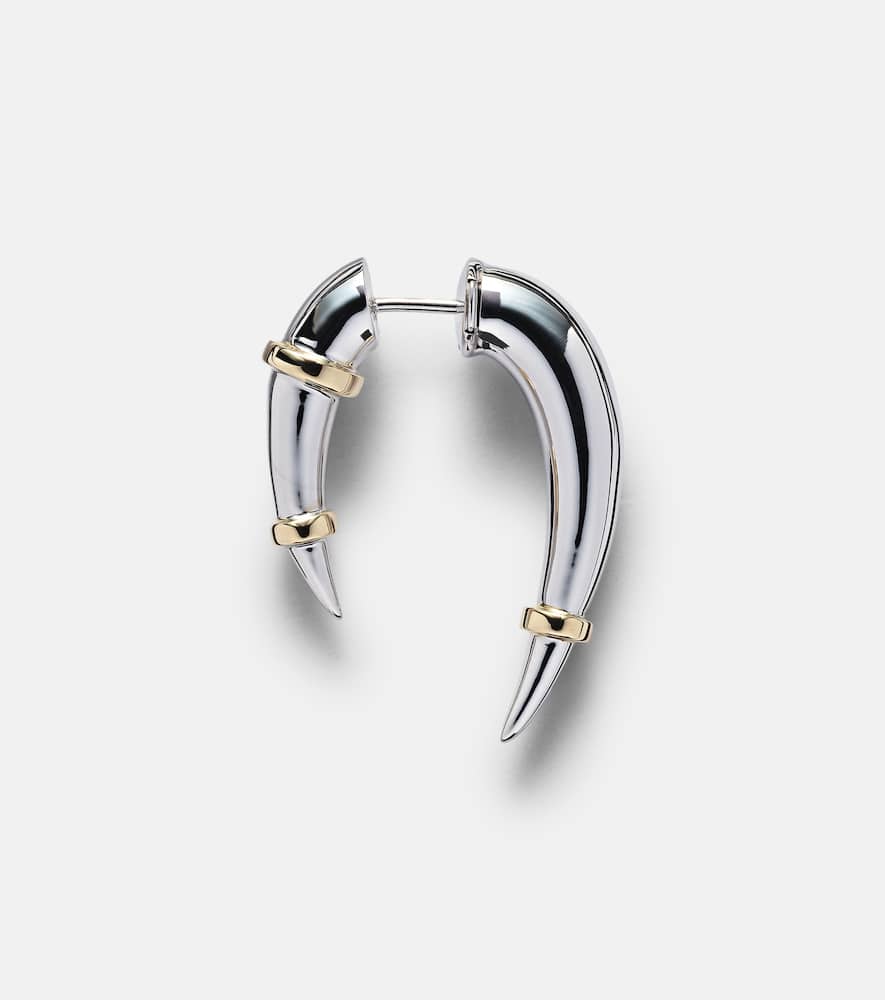 Horn 14kt white gold single earring