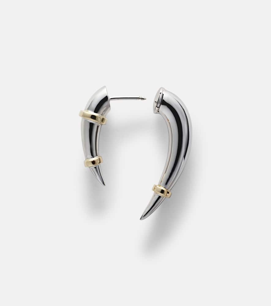 Horn 14kt white gold single earring