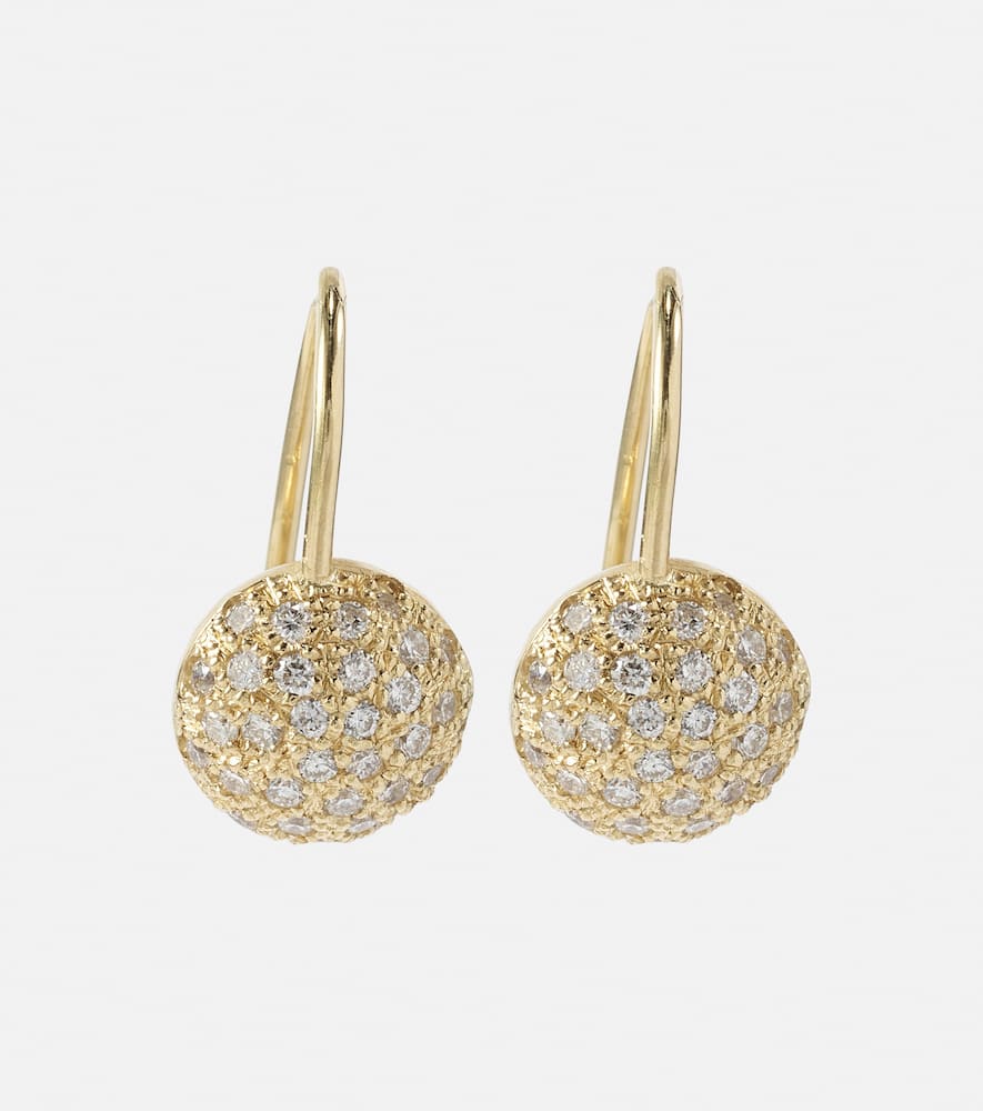 Sphere 18kt gold earring with diamonds