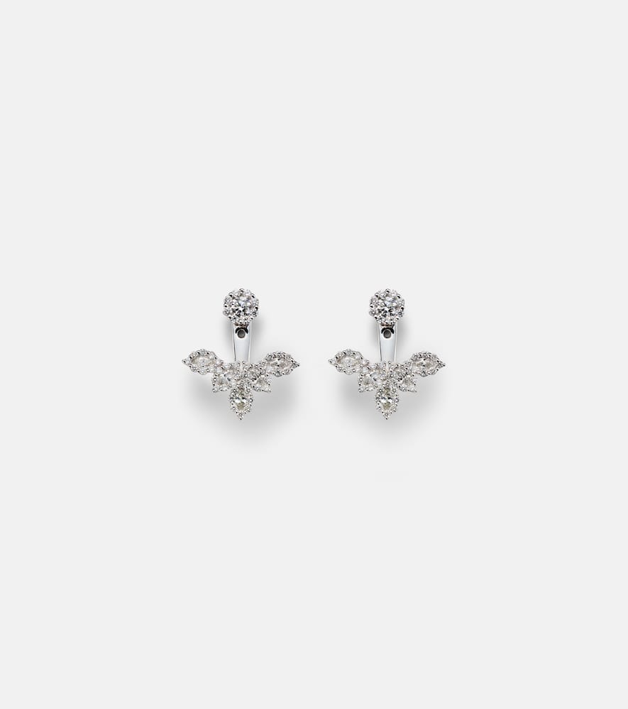 Moonflower 18kt white gold earrings with diamonds