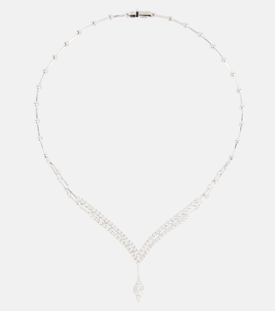 Y-Not 18kt white gold necklace with diamonds