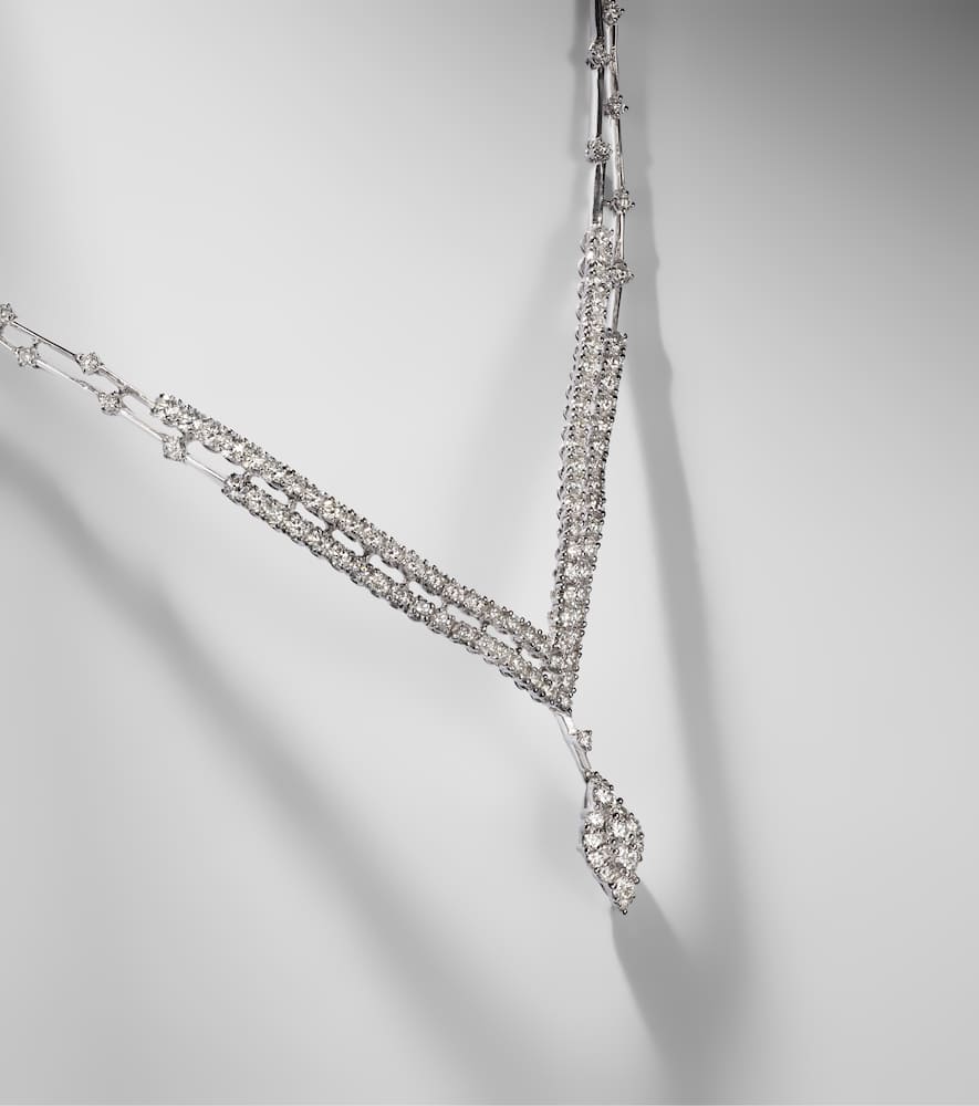 Y-Not 18kt white gold necklace with diamonds
