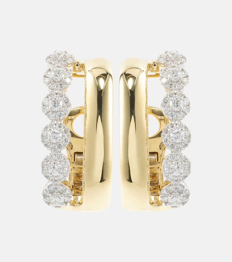 Golden Strada 18kt gold clip-on earrings with diamonds