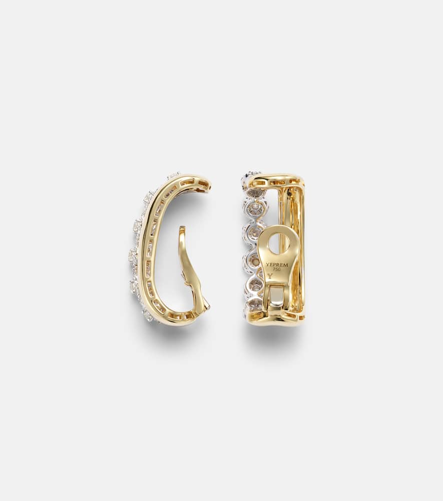 Golden Strada 18kt gold clip-on earrings with diamonds