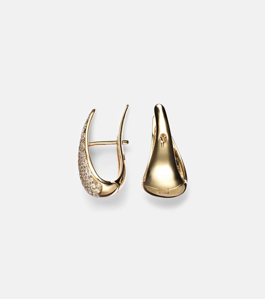 Claw 18kt gold earrings with diamonds