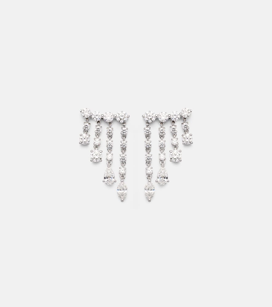 Small 18kt white gold drop earrings with diamonds
