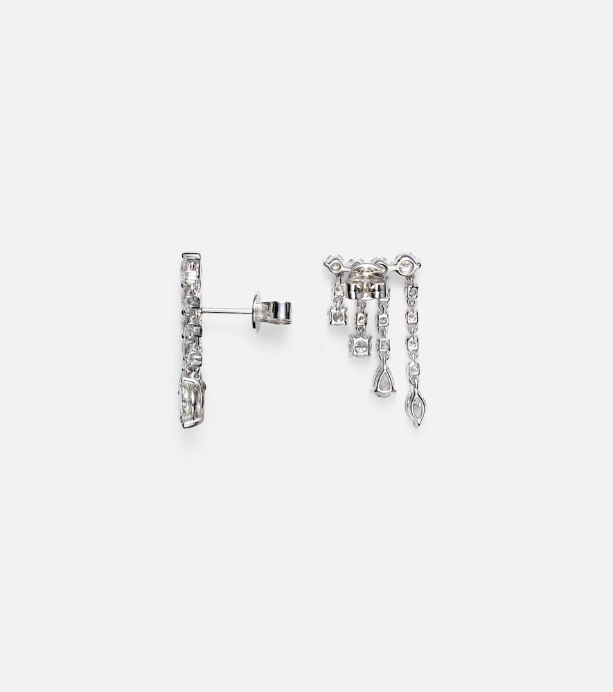 Small 18kt white gold drop earrings with diamonds