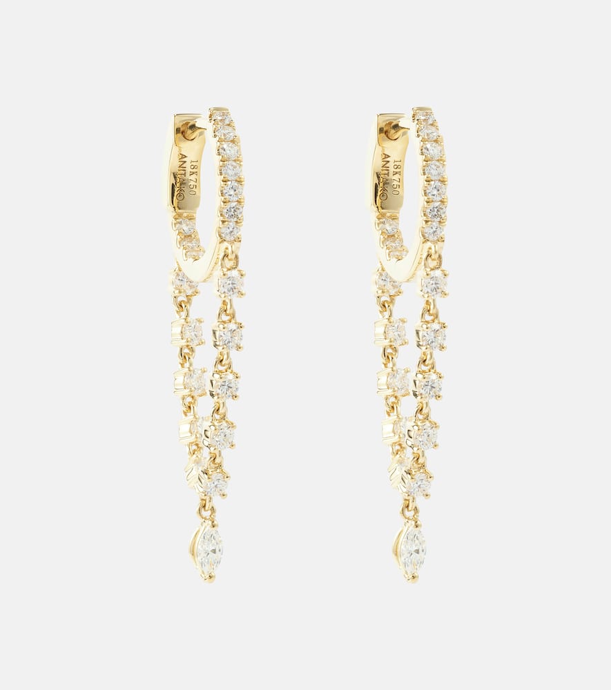 Sienna 18kt gold hoop earrings with diamonds