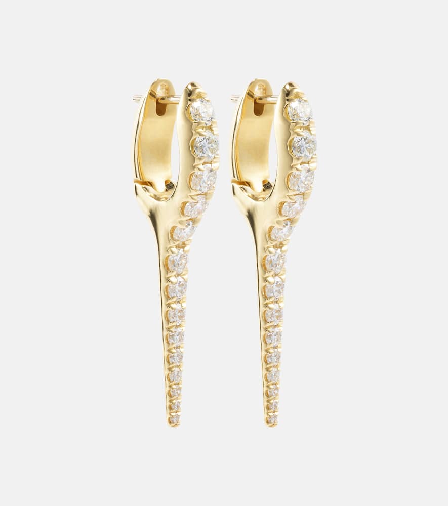 Lola Needle Small 18kt gold earrings with diamonds