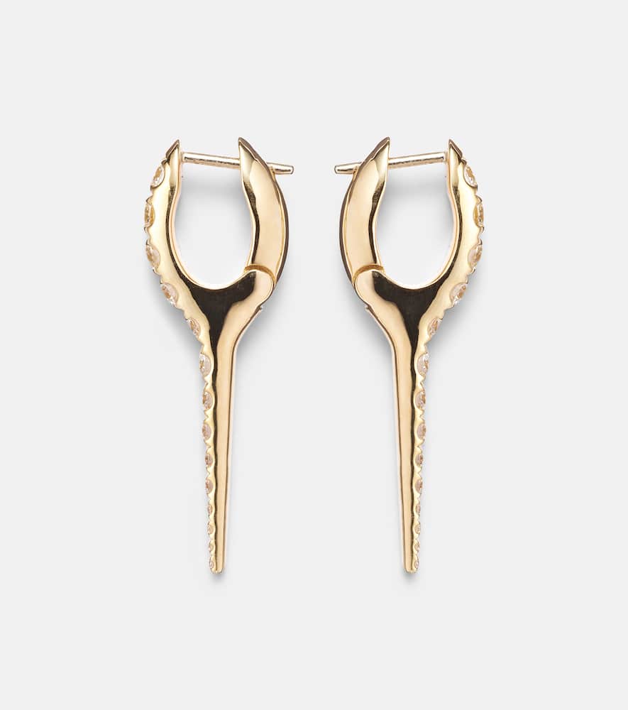 Lola Needle Small 18kt gold earrings with diamonds