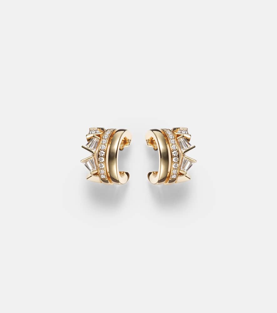 18kt gold earrings with diamonds
