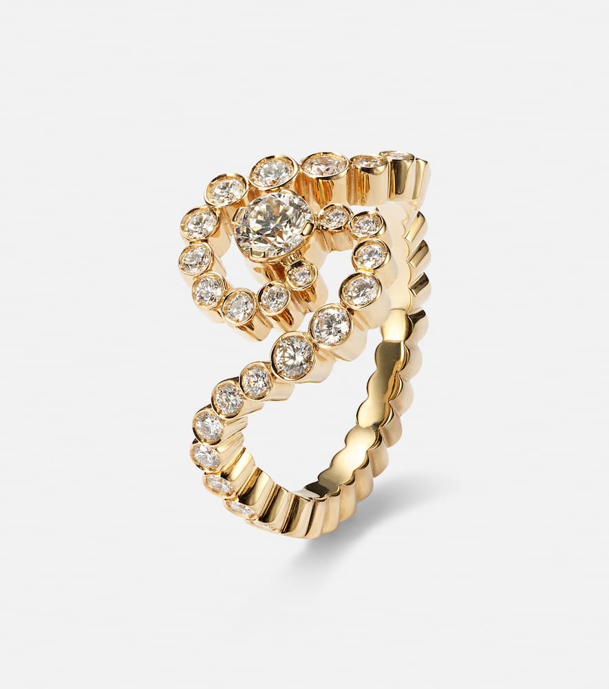 Ocean de Ciel 18kt gold ring with diamonds
