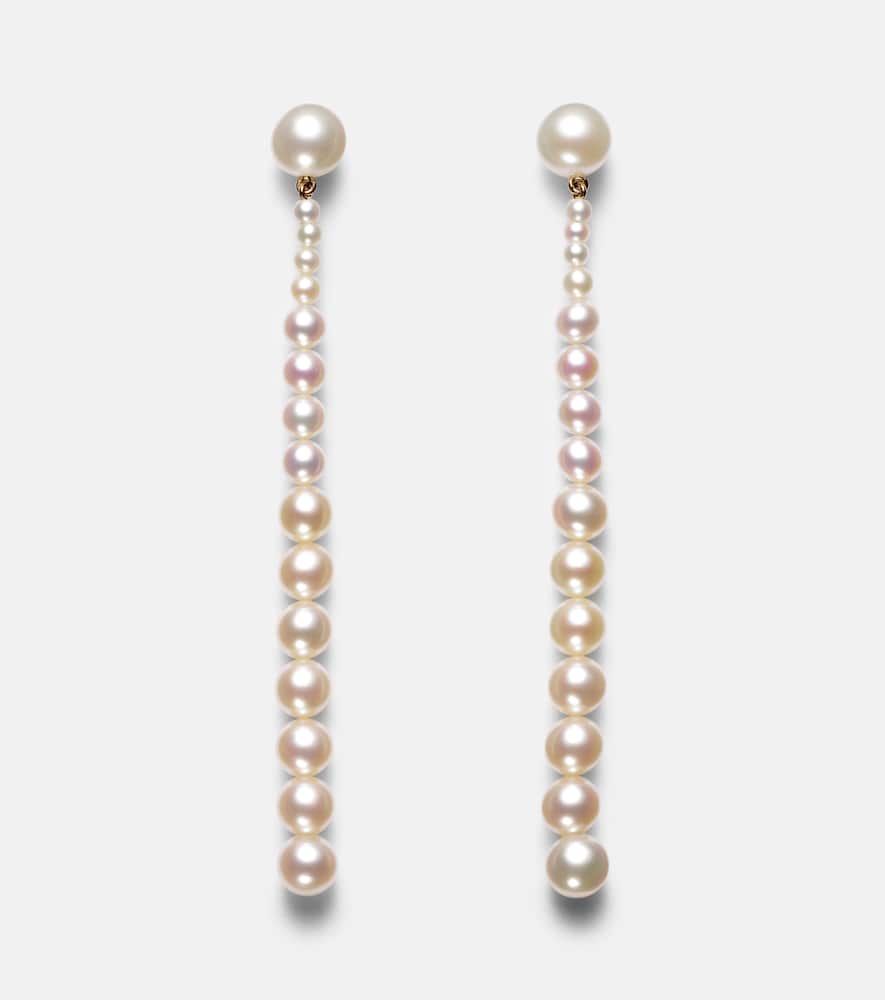 Piazza 18kt gold drop earrings with freshwater pearls