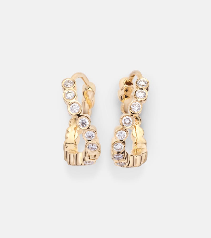 Petit Courant 18kt gold hoop earrings with diamonds