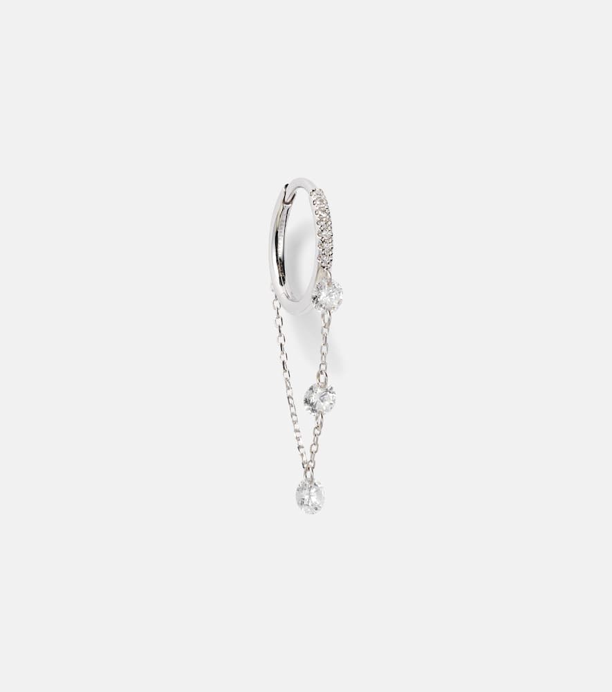 Persée 18kt white gold single earring with diamonds