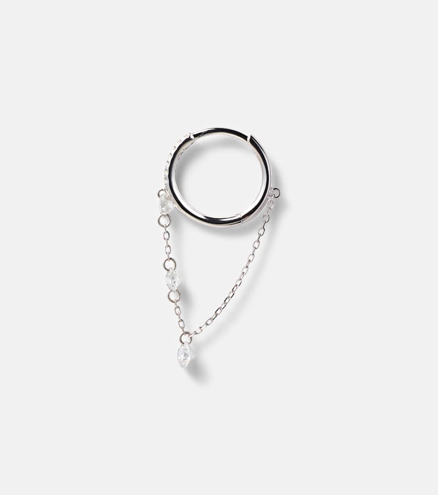 Persée 18kt white gold single earring with diamonds