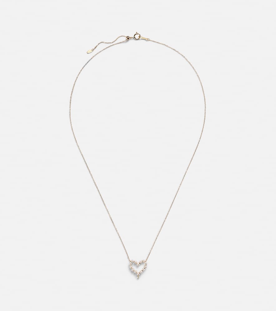 Persée 18kt gold necklace with diamond and pearls