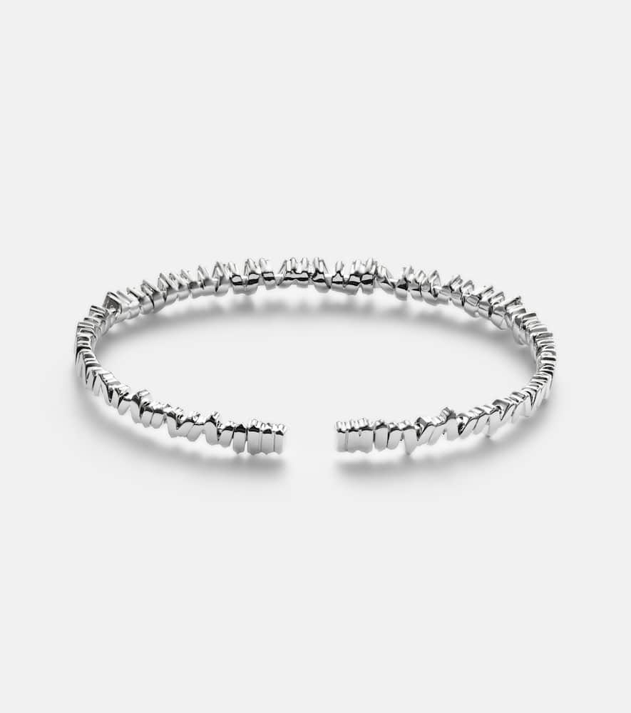 Classic 18kt white gold bangle with diamonds