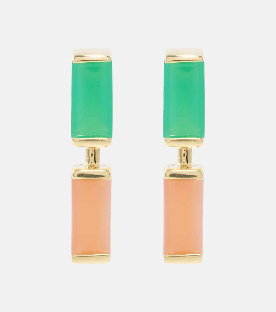 Compuesta 9kt gold earrings with gemstones