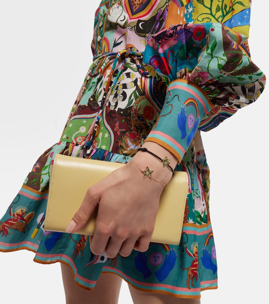 Estrella 9kt gold cord bracelet with enamel and sapphire