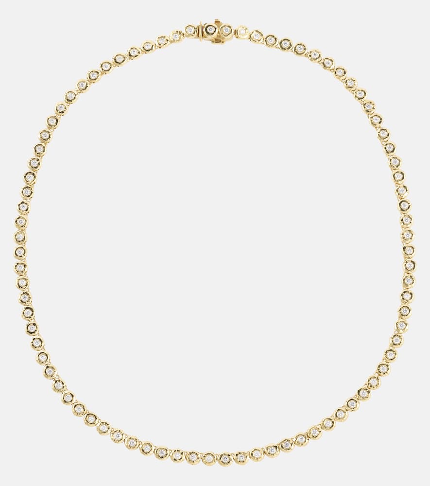 Blossom 18kt gold tennis necklace with diamonds