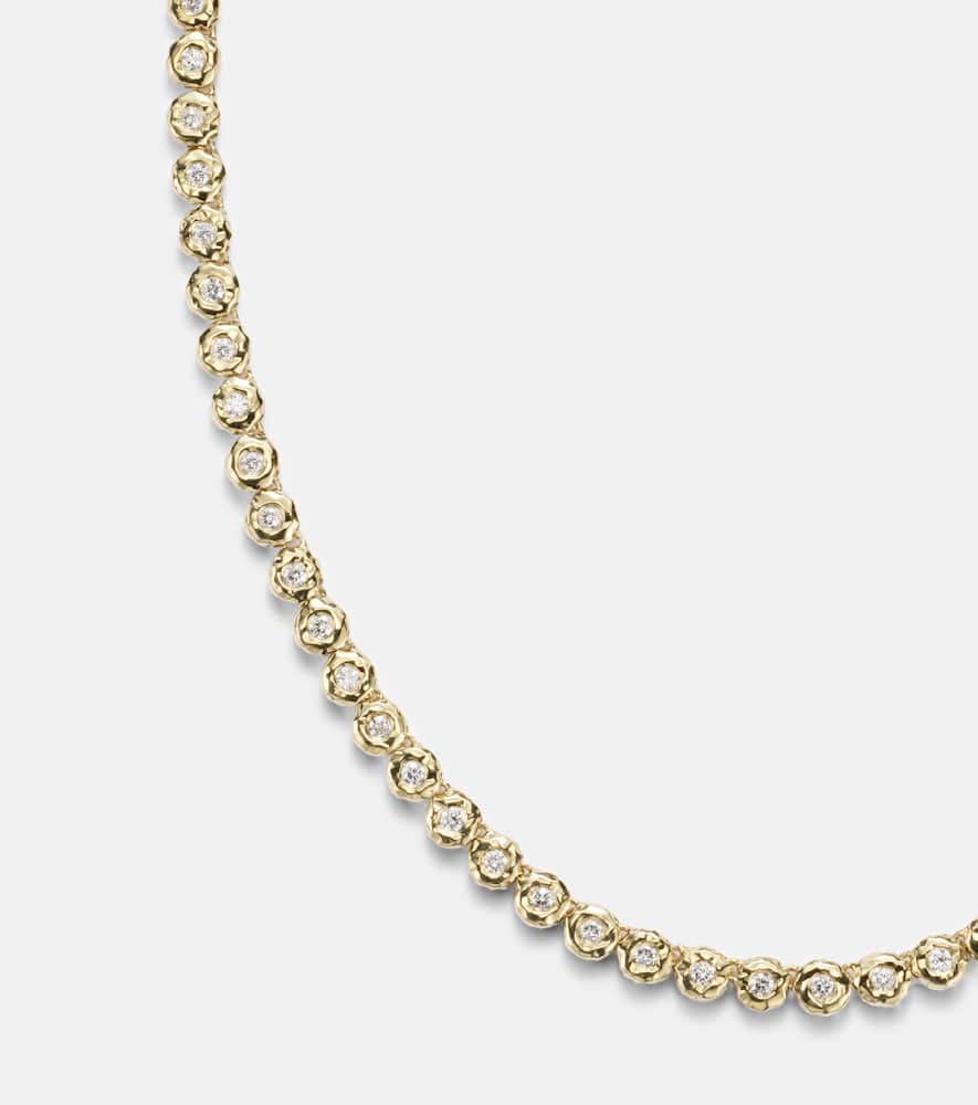 Blossom 18kt gold tennis necklace with diamonds