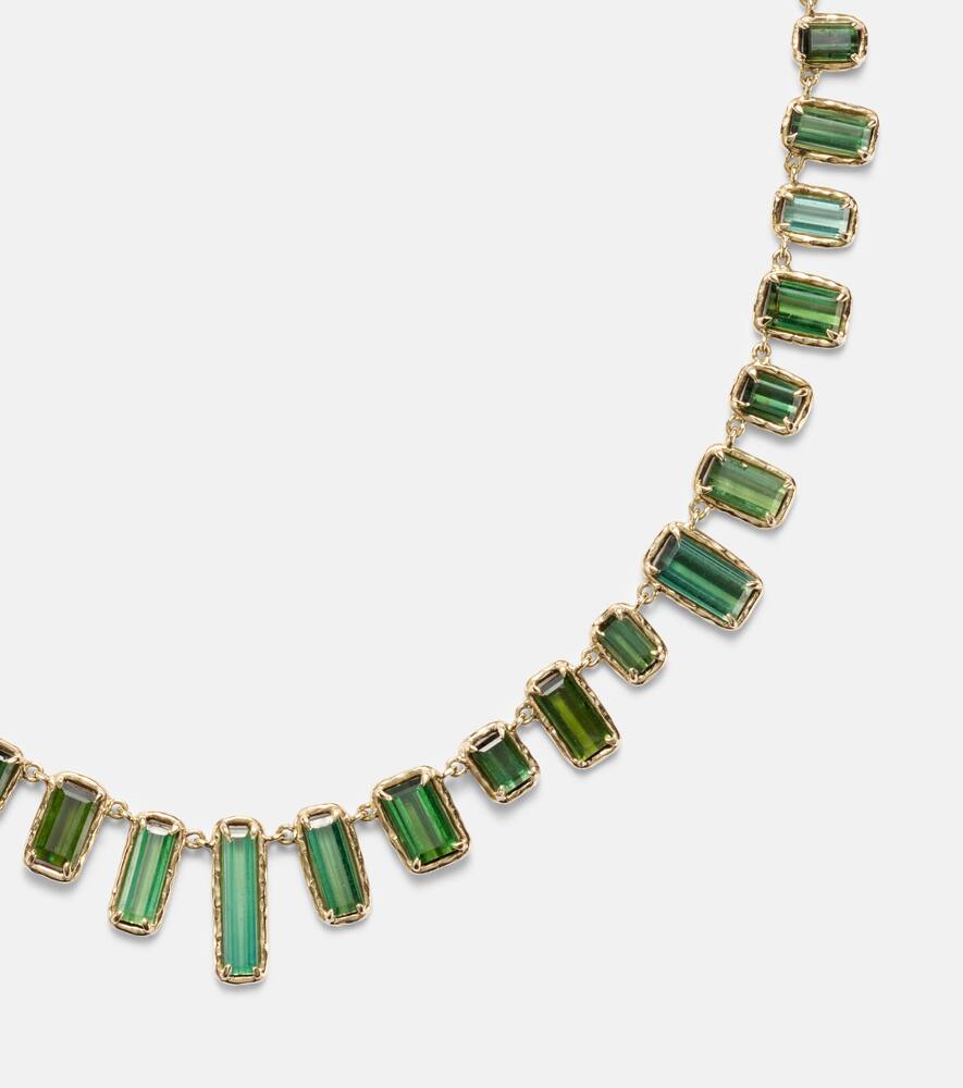 Bermuda Botany Eternity 18kt gold necklace with tourmalines