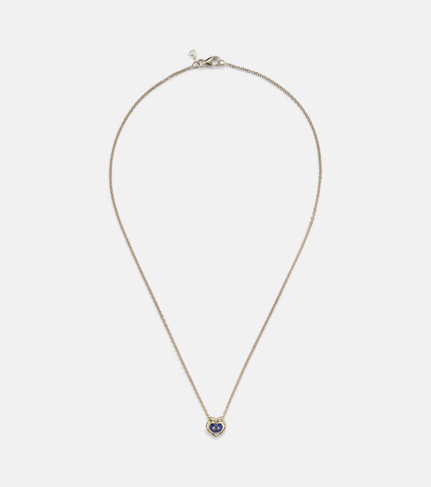 18kt gold necklace with blue sapphire