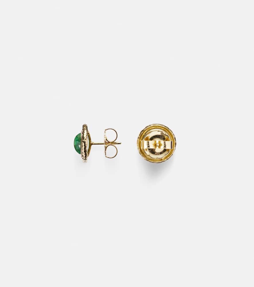 Palm 18kt gold earrings with tsavorites