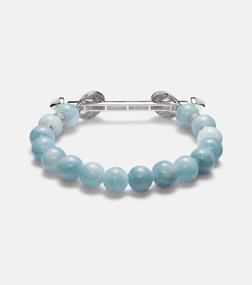 Chakra 18kt white gold bracelet with aquamarines and diamonds