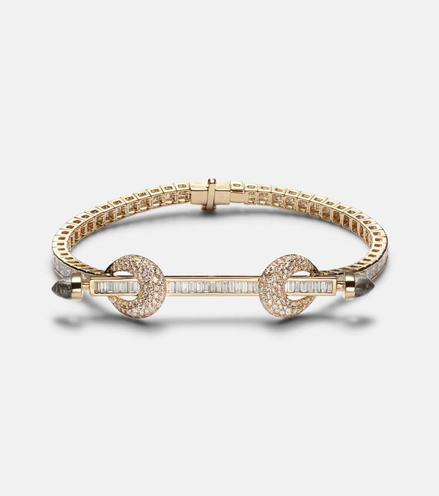 Chakra 18kt gold bracelet with diamonds and quartz