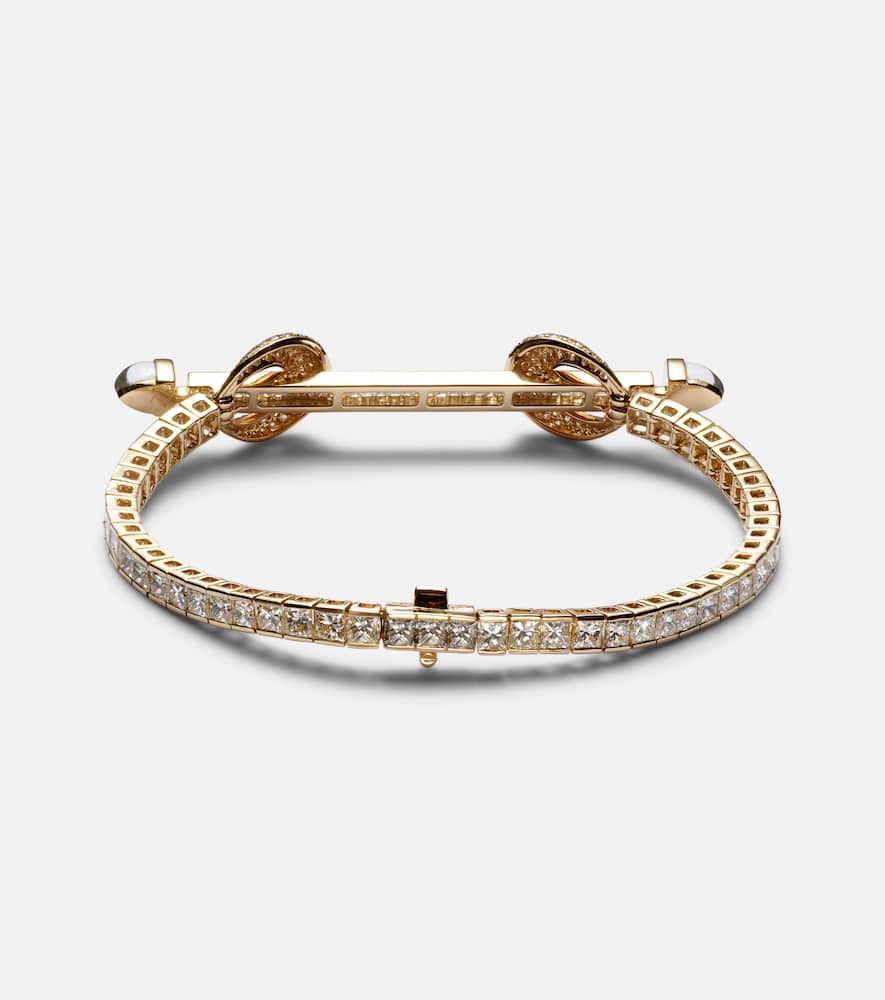 Chakra 18kt gold bracelet with diamonds and quartz