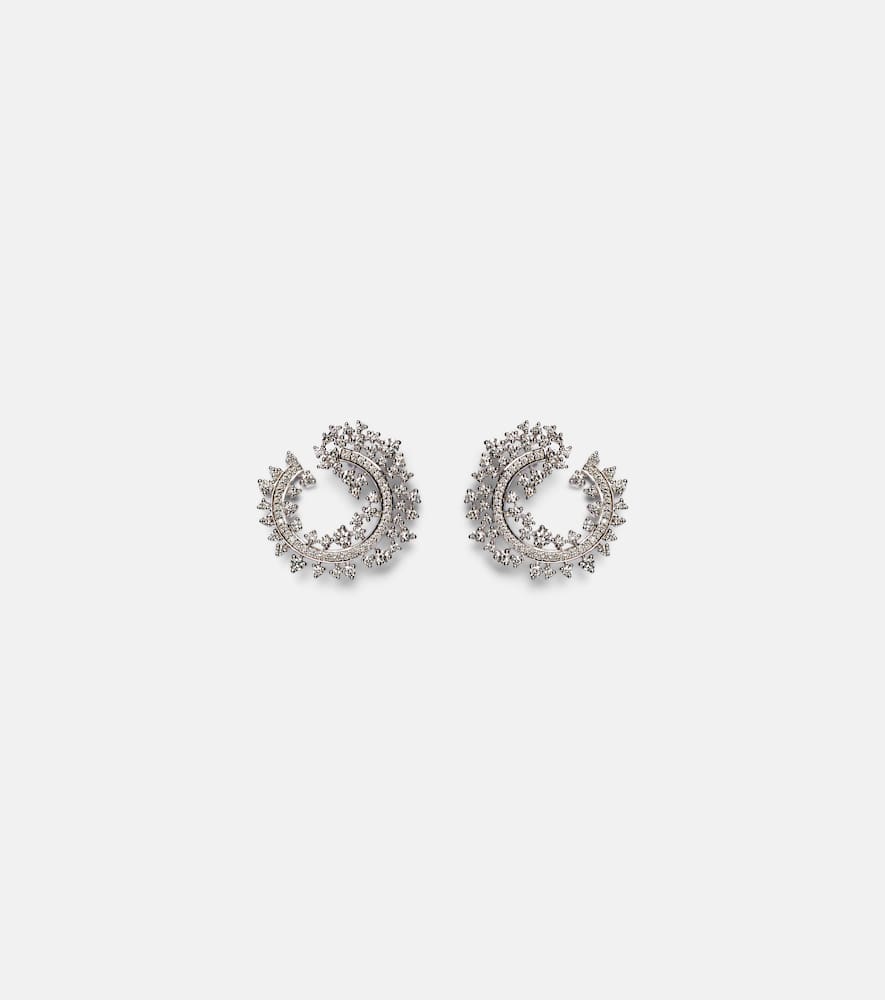Scatter Edge 18kt white gold hoop earrings with diamonds