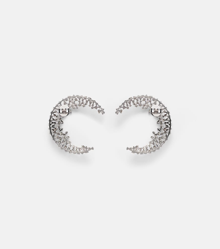 Scatter Moon 18kt white gold earrings with diamonds